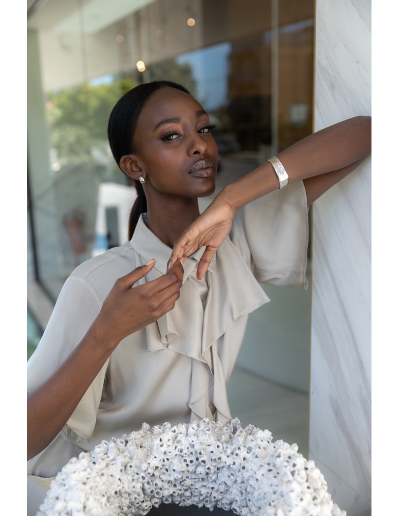 Olivia-Πουκάμισο με Βολάν & Κοντό Μανίκι