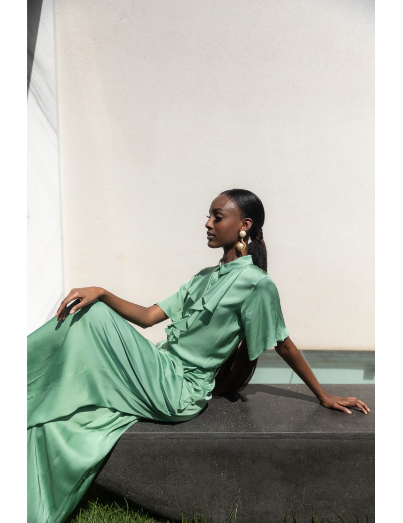 Olivia Shirt with Ruffles & Short Sleeves