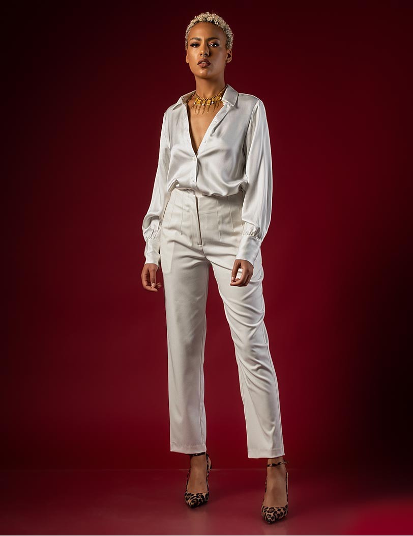 FW 4015-2025 Ecru Shirt – EcoVero Viscose/Rayon