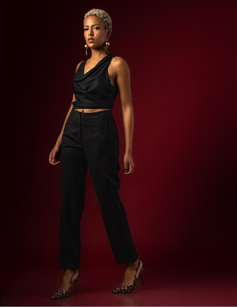 FW 110-2025 black Pants with Pockets