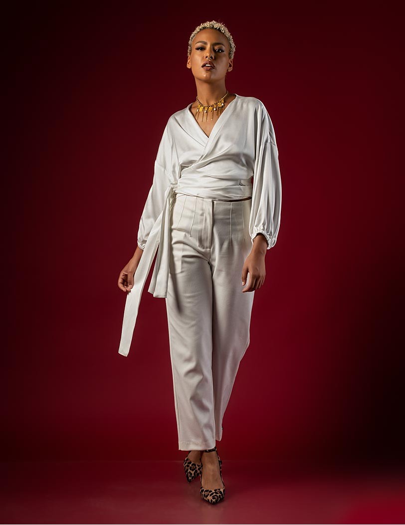 FW 110-2025 Ecru Pants with Pockets