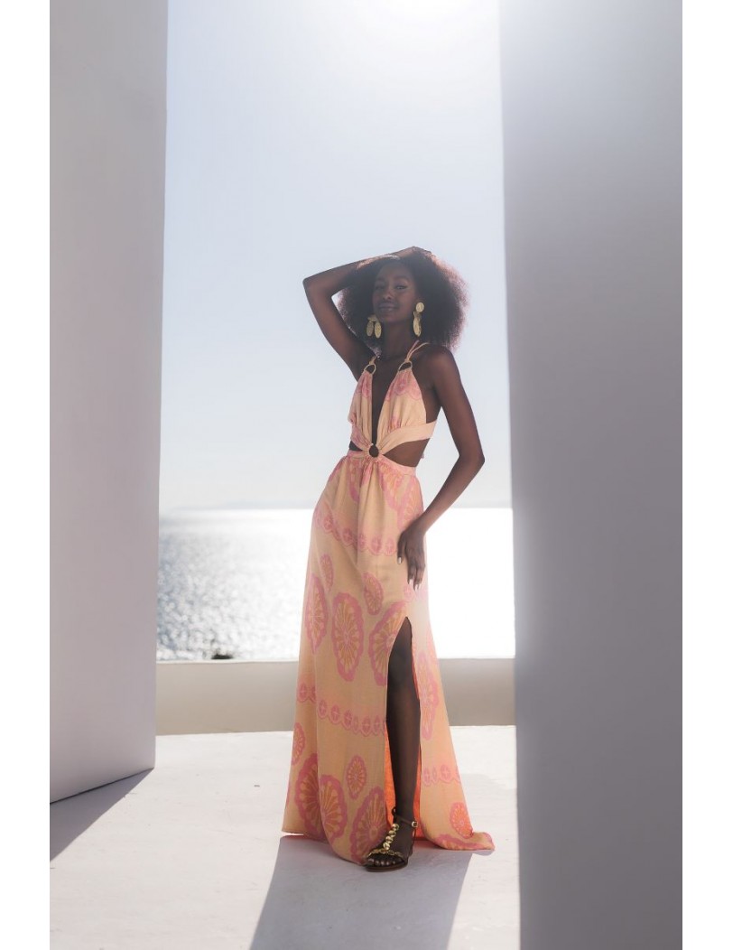 SYMI Orange Jacquard Cut...