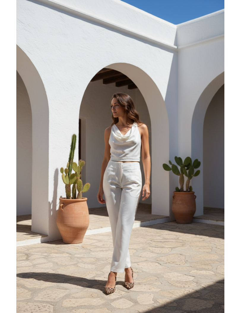 FW 110-2025 Ecru Pants with...